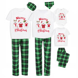 Christmas Matching Family Pajamas Three Bear Snowman Merry Christmas Green Pajamas Set