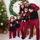 Christmas Matching Family Pajamas Let It Snow Penguin Black Pajamas Set