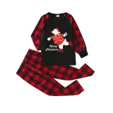 Christmas Matching Family Pajamas Skating Bear Merry Christmas Black Pajamas Set