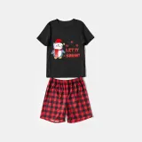 Christmas Matching Family Pajamas Let It Snow Penguin Black Pajamas Set