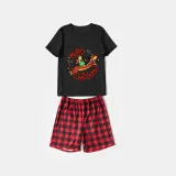 Christmas Matching Family Pajamas Dachshund Merry Christmas Black Pajamas Set