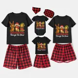 Christmas Matching Family Pajamas Dachshund Through the Snow Three Pets Black Pajamas Set