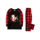 Christmas Matching Family Pajamas Merry Christmas Penguin Deer Black Pajamas Set