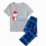 Christmas Matching Family Pajamas Let It Snow Penguin Blue Pajamas Set