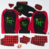 Christmas Matching Family Pajamas Dinosaur Rawr Fala Red Pajamas Set