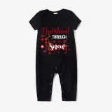 Christmas Matching Family Pajamas Dachshund Through the Snow Plaids Black Pajamas Set