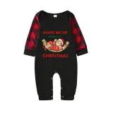 Christmas Matching Family Pajamas Wake Me Up When It's Christmas Black Pajamas Set