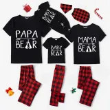 Christmas Matching Family Pajamas Papa Mama and Baby Bear Black Pajamas Set