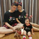 Christmas Matching Family Pajamas Sloth Family Black Pajamas Set