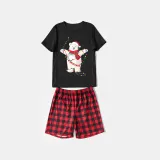 Christmas Matching Family Pajamas Christmas String Light Bear Black Pajamas Set
