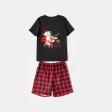 Christmas Matching Family Pajamas Merry Christmas Penguin Deer Black Pajamas Set