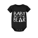 Christmas Matching Family Pajamas Papa Mama and Baby Bear Black Pajamas Set