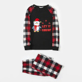 Christmas Matching Family Pajamas Let It Snow Penguin Red Pajamas Set