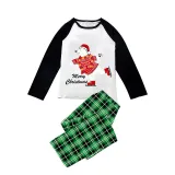 Christmas Matching Family Pajamas Skating Bear Merry Christmas Green Pajamas Set