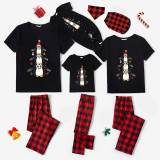 Christmas Matching Family Pajamas Penguins Christmas Pendant Black Pajamas Set