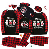 Christmas Matching Family Pajamas Three Bear Snowman Merry Christmas Black Pajamas Set