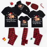 Christmas Matching Family Pajamas Dachshund Through the Snow Black Pajamas Set