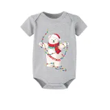 Christmas Matching Family Pajamas Christmas String Light Bear Blue Pajamas Set