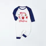 Christmas Matching Family Pajamas Three Bear Snowman Merry Christmas Blue Pajamas Set