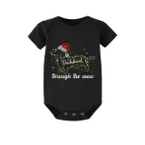 Christmas Matching Family Pajamas Dachshund Through the Snow Points Black Pajamas Set