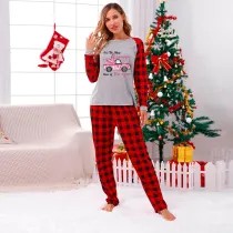Christmas Matching Women Pajamas It Is the Most Wonderful Time of The Year Female Black Pajamas Set