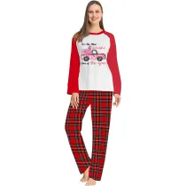 Christmas Matching Women Pajamas It Is the Most Wonderful Time of The Year Female Red Pajamas Set