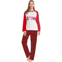 Christmas Matching Women Pajamas Love Santa Female Christmas Black Pajamas Set