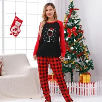 Christmas Matching Women Pajamas Goblet Snowflakes Female Gray Pajamas Set