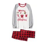 Christmas Matching Family Pajamas Three Bear Snowman Merry Christmas White Pajamas Set