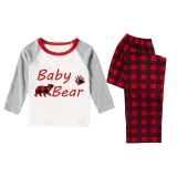 Christmas Matching Family Pajamas Papa Mama and Baby Bear Family White Pajamas Set