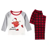 Christmas Matching Family Pajamas Skating Bear Merry Christmas White Pajamas Set