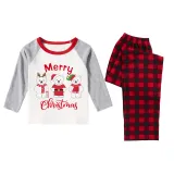 Christmas Matching Family Pajamas Three Bear Snowman Merry Christmas White Pajamas Set