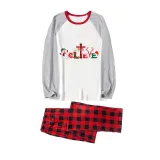 Christmas Matching Family Pajamas Believe Snowman Plaids Pants Pajamas Set