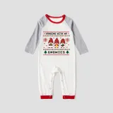 Christmas Matching Family Pajamas Seamless Hanging Gnomies White Pajamas Set