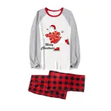 Christmas Matching Family Pajamas Skating Bear Merry Christmas White Pajamas Set