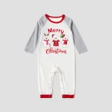 Christmas Matching Family Pajamas Three Bear Snowman Merry Christmas White Pajamas Set