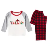 Christmas Matching Family Pajamas Believe Snowman Plaids Pants Pajamas Set