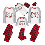Christmas Matching Family Pajamas Papa Mama and Baby Bear White Pajamas Set