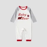 Christmas Matching Family Pajamas Papa Mama and Baby Bear Family White Pajamas Set
