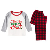 Christmas Matching Family Pajamas Christmas Begins with Christ Plaids Pants Pajamas Set