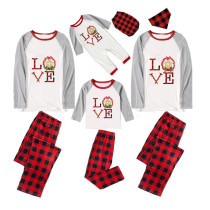 Christmas Matching Family Pajamas Love Jesus Plaids Pants Pajamas Set