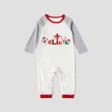 Christmas Matching Family Pajamas Believe Snowman Plaids Pants Pajamas Set