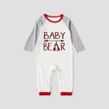 Christmas Matching Family Pajamas Papa Mama and Baby Bear White Pajamas Set