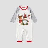 Christmas Matching Family Pajamas Crutches Gnomie with Deer White Pajamas Set