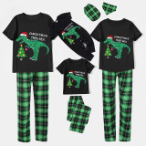 Christmas Matching Family Pajamas Christmas Tree Hat Rex Black Short Pajamas Set
