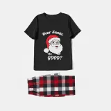 Christmas Matching Family Pajamas Dear Santa We Good Black Short Pajamas Set