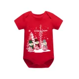 Christmas Matching Family Pajamas Crosses Snowmies Red Pajamas Set