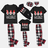 Christmas Matching Family Pajamas I'll Be Gnome For Christmas Black Short Pajamas Set