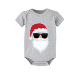 Christmas Matching Family Bearded Santa Claus Short Gray Pajamas Set