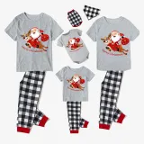 Christmas Matching Family Pajamas Merry Christmas Santa Reindeer Short Gray Pajamas Set